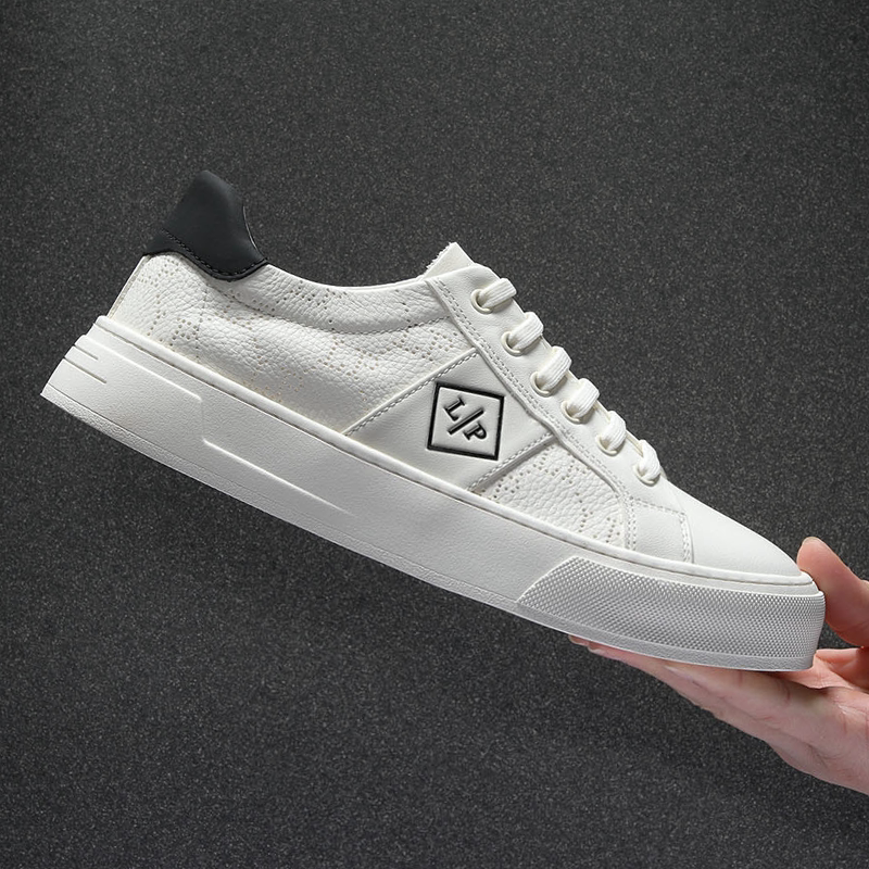 VIFIRFAR鞋子男鞋板鞋男款2026新款春夏透气平底低帮真皮小白鞋男