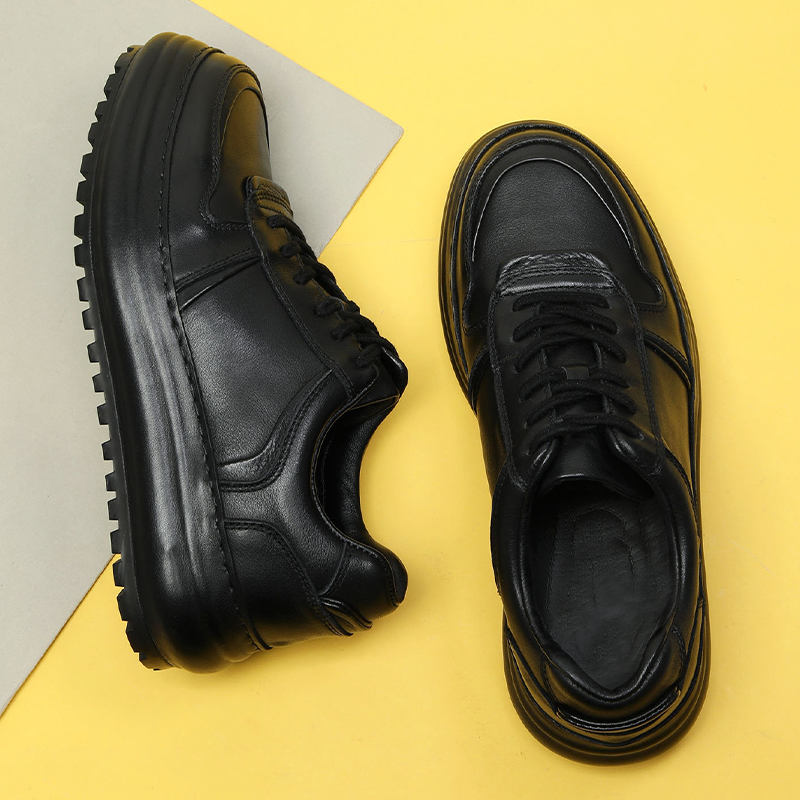 头层牛皮四季厚软底运动皮鞋百搭