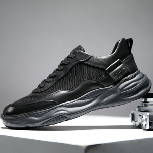 沸梵男鞋真皮拼接运动网鞋男透气夏季2026新款鞋子轻便软底休闲鞋