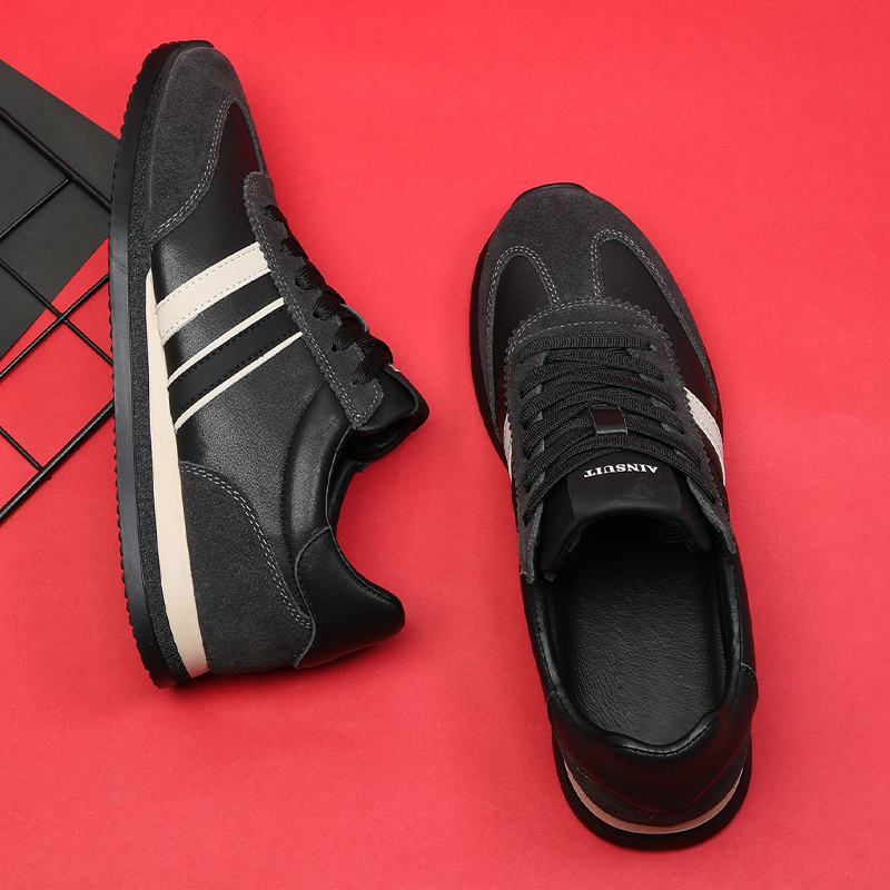 真皮复古百搭休闲皮鞋男阿甘鞋