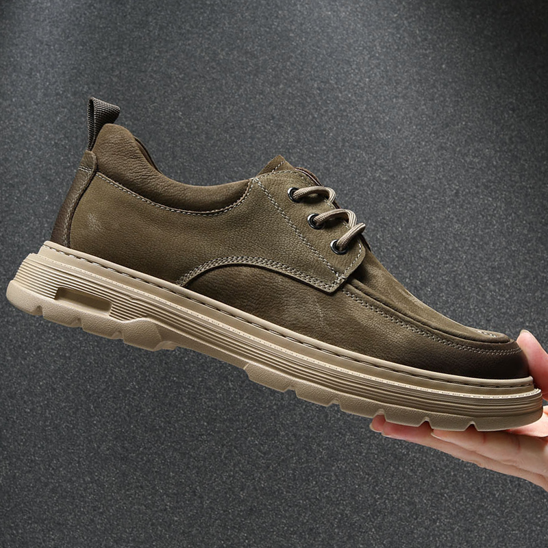 复古低帮皮靴发泡底轻便休闲皮鞋