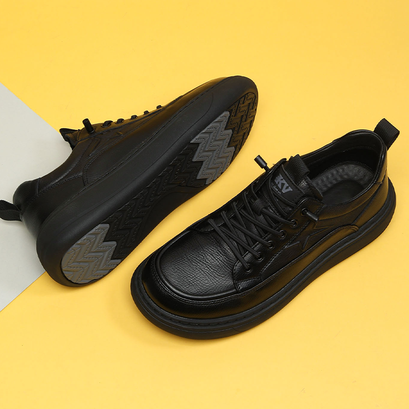 头层软牛皮运动皮鞋超轻厚底加绒