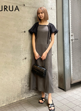 MURUA2024夏季新款连衣裙女装薄纱罩衫露腰背心两件套0124303003