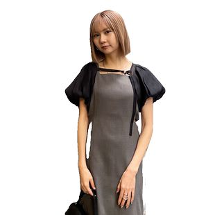 MURUA2024夏季新款连衣裙女装薄纱罩衫露腰背心两件套0124303003