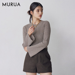 MURUA25秋季新品弹力修身微喇小高领内搭毛针织衫上衣0125526073