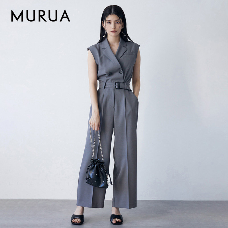 MURUA2025春季新款轻奢V领多合一西装无袖连体裤0125203057