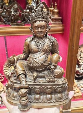 黄财神/财神/藏巴拉/赞巴拉/Zambala/23cm红铜佛像藏传佛堂摆件