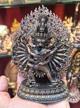 大威德/独雄/大威德金刚/独勇大威德/15cm红铜佛像佛堂供奉摆件