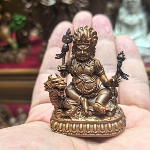 白财神/骑龙财神/藏巴拉/赞巴拉5cm紫铜佛像梵天佛堂招财财神摆件