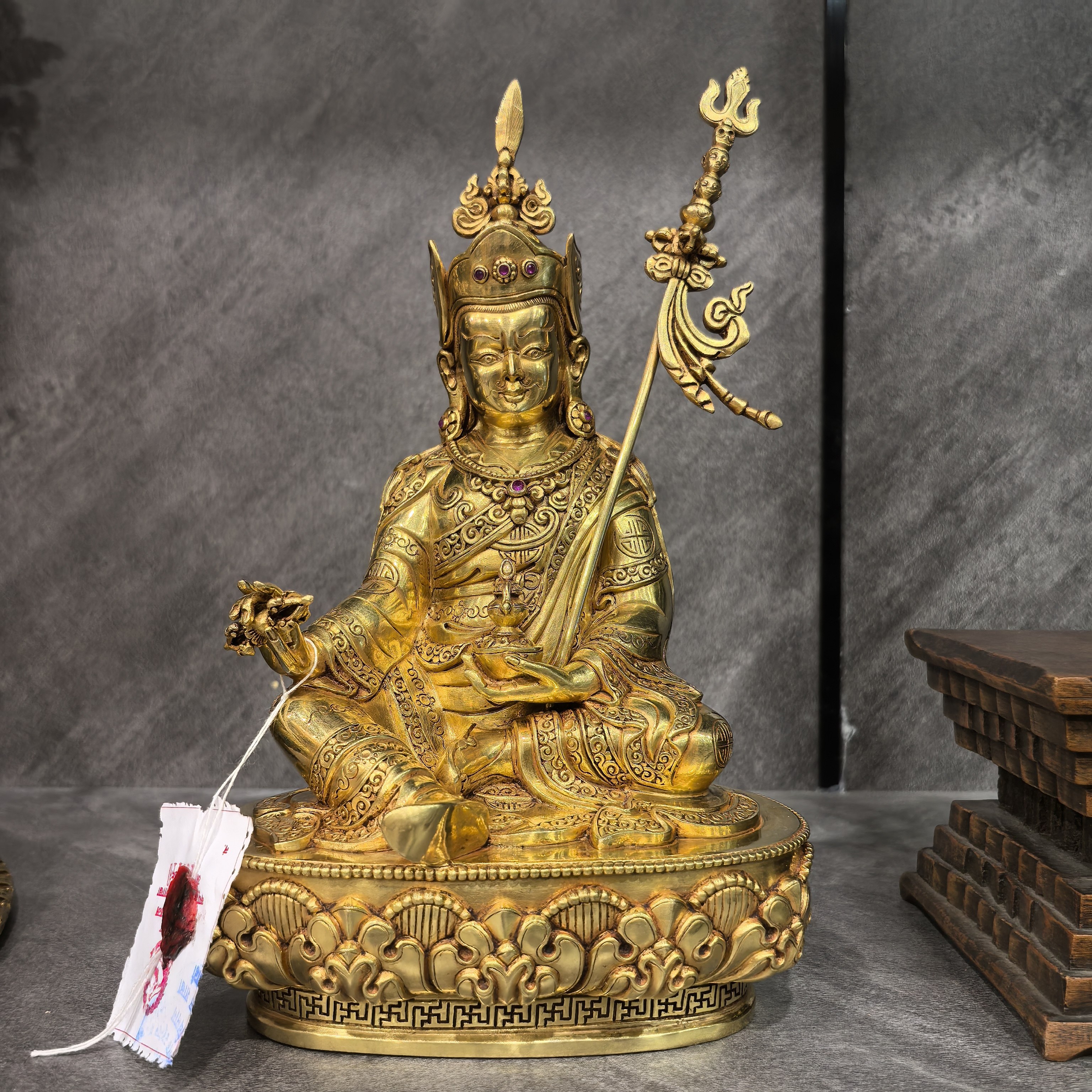 莲师/莲花生大士/莲花生大师/莲花生/21cm释迦族名家鎏金佛像