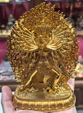 时轮金刚/十相自在/香巴拉/洞阔尔/15cm佛堂金铜佛像供奉摆件