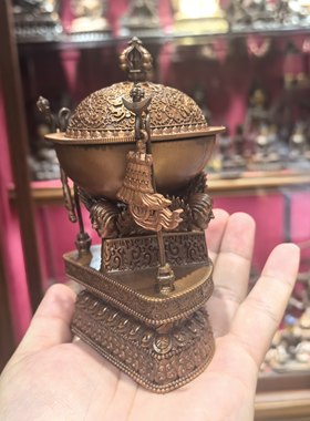 小托巴/拖把碗/藏传工艺品/13.5cm红铜佛堂供奉摆件