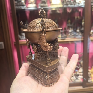 小托巴/拖把碗/藏传工艺品/13.5cm红铜佛堂供奉摆件