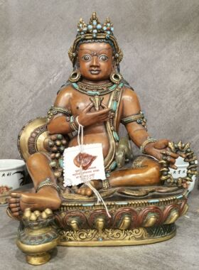 黄财神/赞巴拉/藏巴拉/Zambala/尼泊尔手工佛像/23cm鎏金佛像摆件