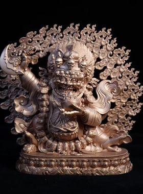 黑袍金刚/玛哈嘎拉/大黑天/噶举大黑天/二臂大黑天16.5cm佛堂摆件