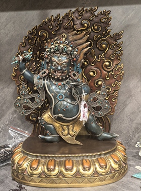 金刚手菩萨/多杰/尼泊尔鎏金精品佛像佛堂供奉摆件梵天藏传