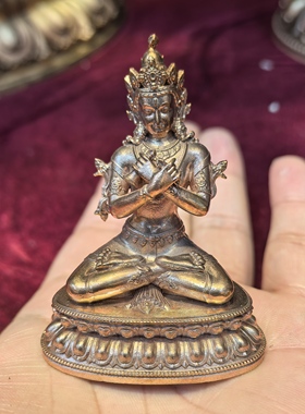 金刚总持6.5cm紫铜佛像梵天藏传精品佛堂摆件