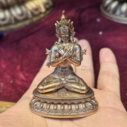 金刚总持6.5cm紫铜佛像梵天藏传精品佛堂摆件