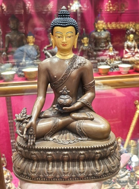 药师佛/药师琉璃光如来/释迦/三宝/23cm红铜佛像佛堂供奉摆件