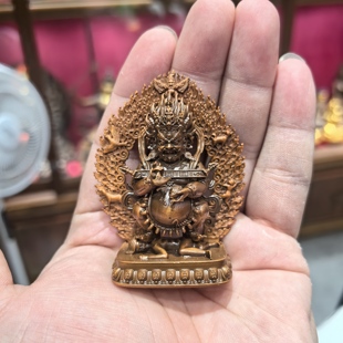 大黑天/玛哈嘎拉/宝帐怙主/红棒玛哈嘎拉/6cm红铜藏传萨迦派佛像
