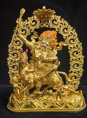 吉祥天母/班丹拉姆/吉祥天女/拉姆/12cm金铜佛像梵天藏传供奉摆件