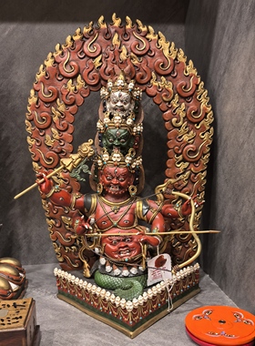 惹呼拉/热乎啦/rahula/热乎拉/惹乎拉/47cm尼泊尔鎏金老佛像摆件