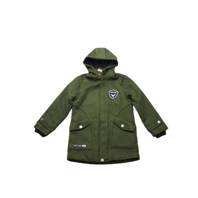 户外休闲风连帽呢大衣男女童同款