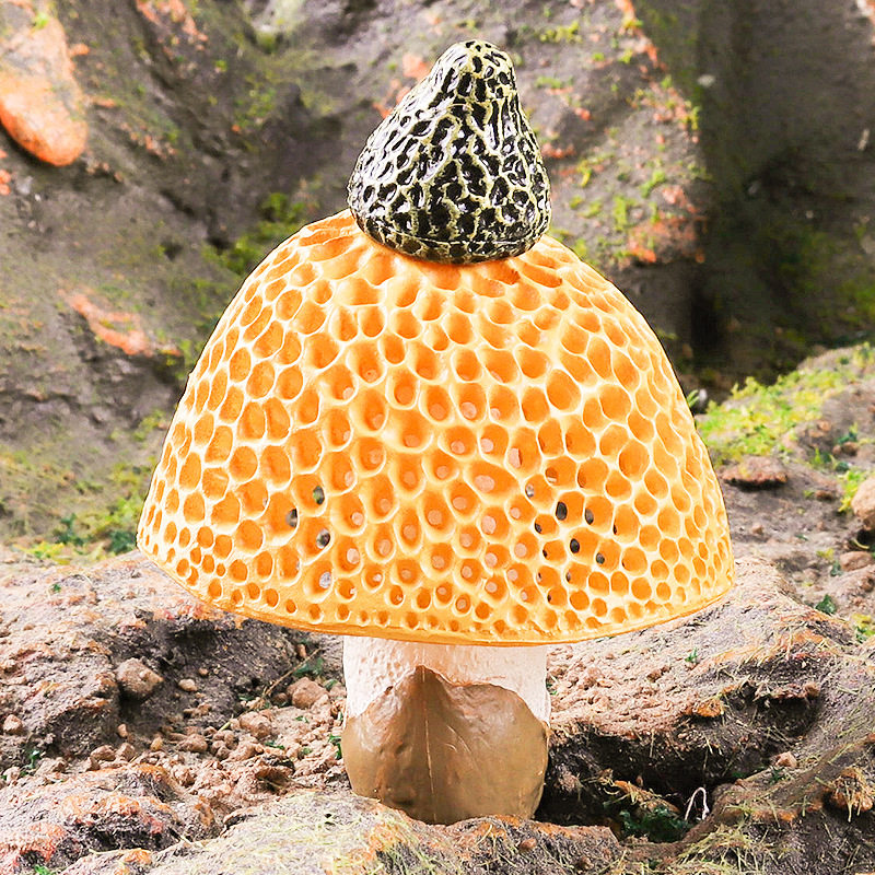 儿童科教仿真实心长裙竹荪蘑菇食品模型户外庭院拍摄摆设景观道具