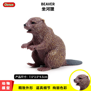 实心儿童仿真动物玩具动物模型 河狸 海狸 海狸貂鼠 认知礼品摆件