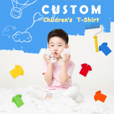 design print and demand kid t-shirt custom white diy logo