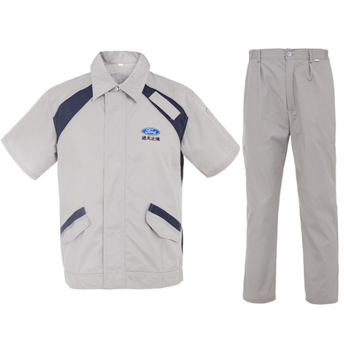 工作服男夏季薄款福特4s店工装短袖套装售后汽修服工厂车间劳保服 - 封面