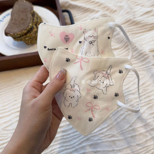 狗狗猫猫可爱口罩女高颜值3D立体防护一次性防风女生成人2025新款