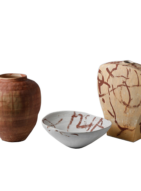 复古侘寂风新中式陶瓷罐花瓶果盘