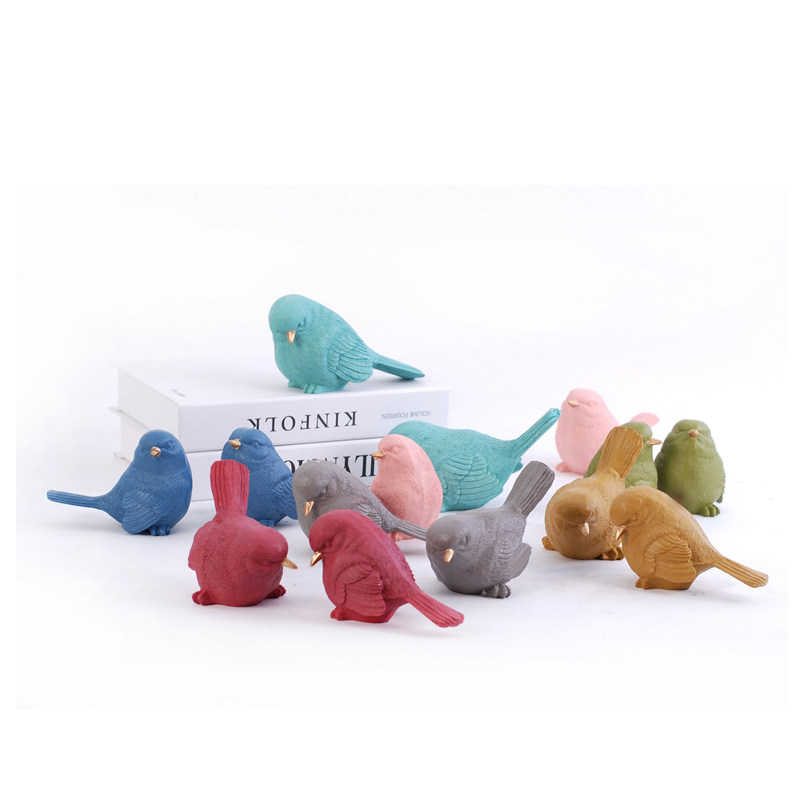 简约纯色可爱小鸟摆件样板间儿童房动物软装饰品砂岩石雕刻工艺品