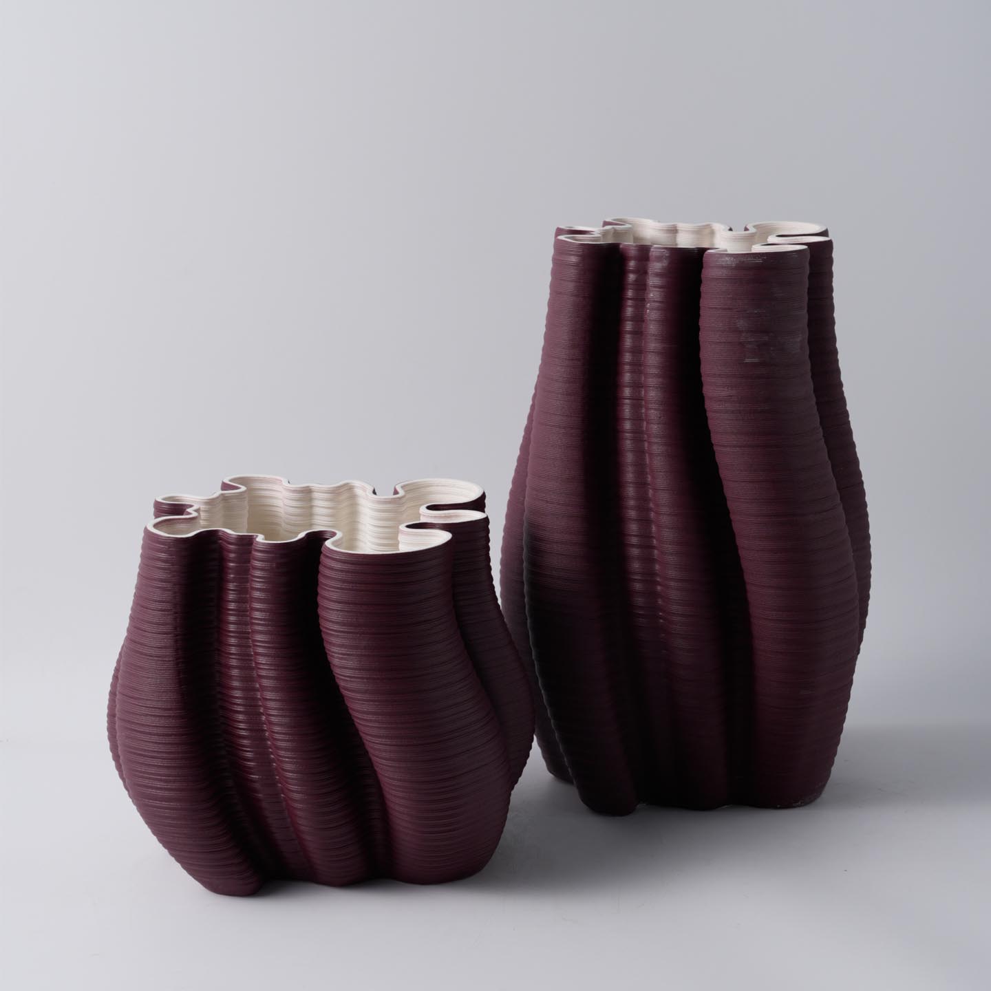 紫色3D打印陶瓷艺术花瓶摆件装饰