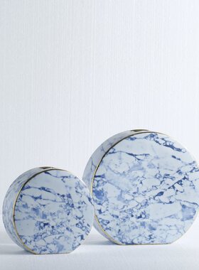 水波纹扁款高温陶瓷样板房花器