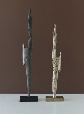 铝制金色黑色抽象逸态塑影摆件