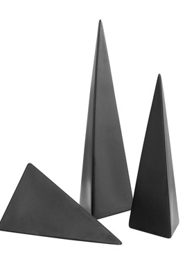创意简约三角形陶瓷摆件 三棱锥工艺品 北欧家居样板房软装饰品