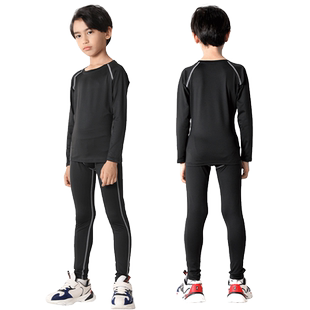 儿童篮球服打底紧身衣男女童长袖内搭足球运动套装比赛训练服秋冬