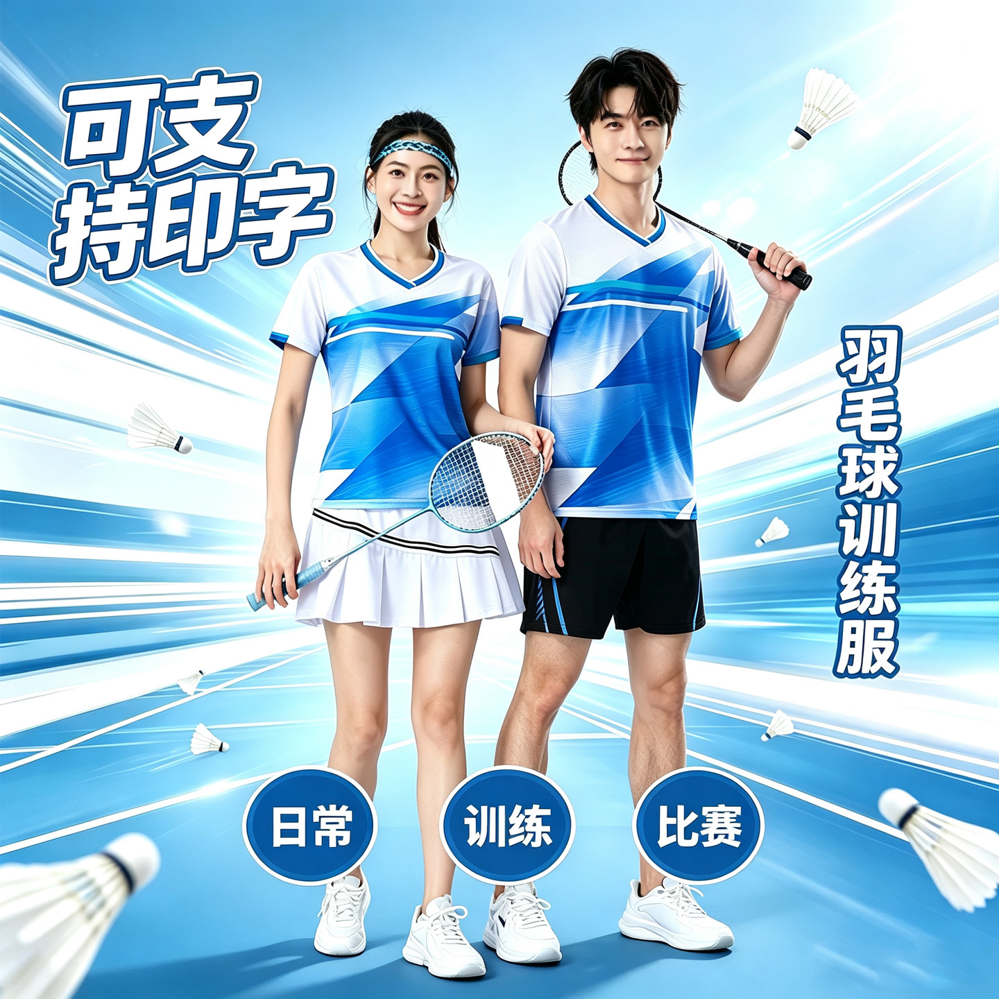 新款羽毛球套装男女比赛训练服图片