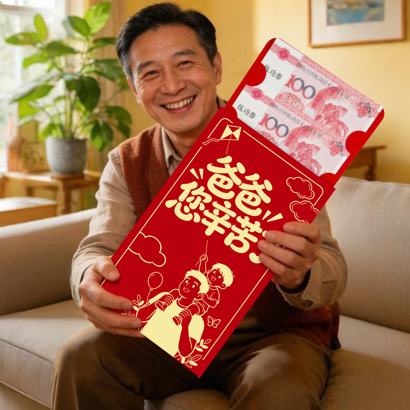 超大红包袋父亲节礼物送爸爸仪式感个性礼品2026新款万元利是封包