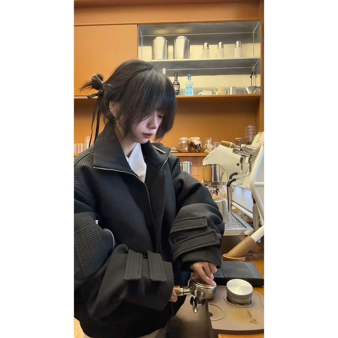 多形态弯刀绑带蜂窝棉服夹克