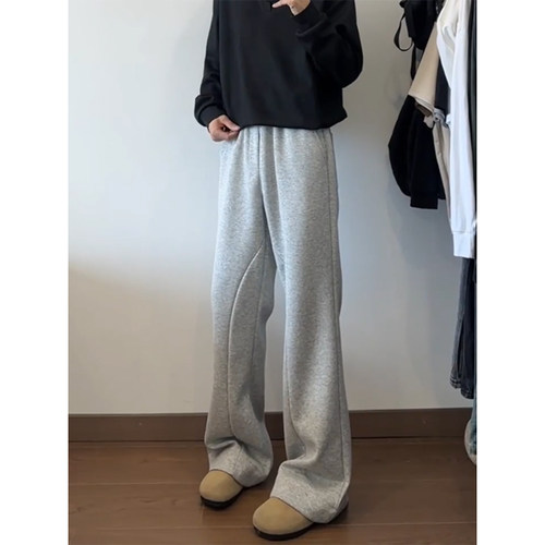 517弯刀灰色卫裤男款春秋重磅