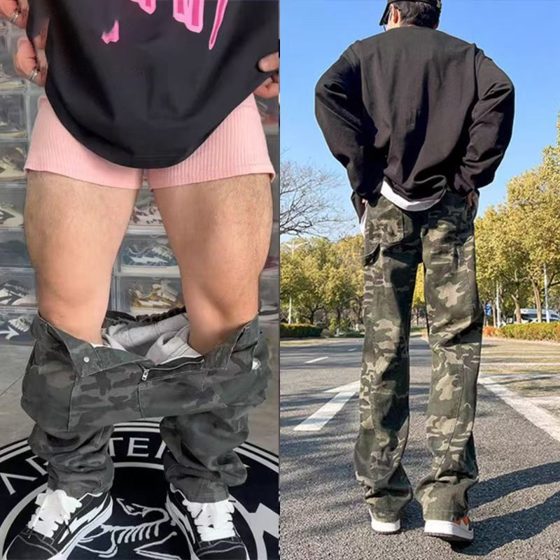 弯刀牛仔裤男款秋冬美式高街