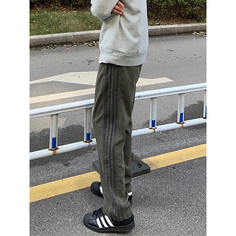 f2ocus条纹裤子男款春秋美式复古