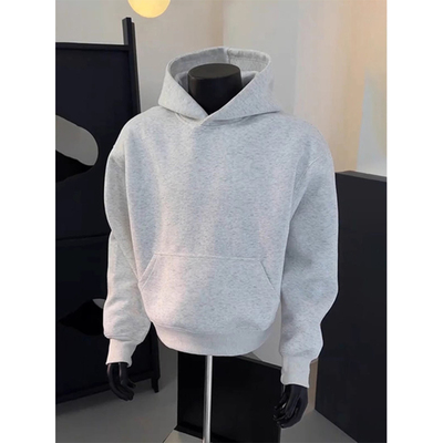 浅花灰色重磅无绳卫衣男款秋冬