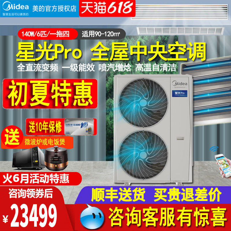 美的6匹风管机智能家电中央空调