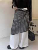 捡漏特价 系带屁帘罩裙 剪镖外贸折扣洋气叠穿蕾丝波点半身裙一片式