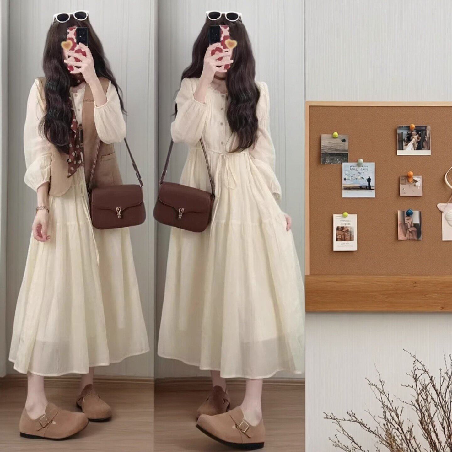 孕妇春装套装2026新款气质马甲连衣裙两件套春季孕妈妈高级感穿搭