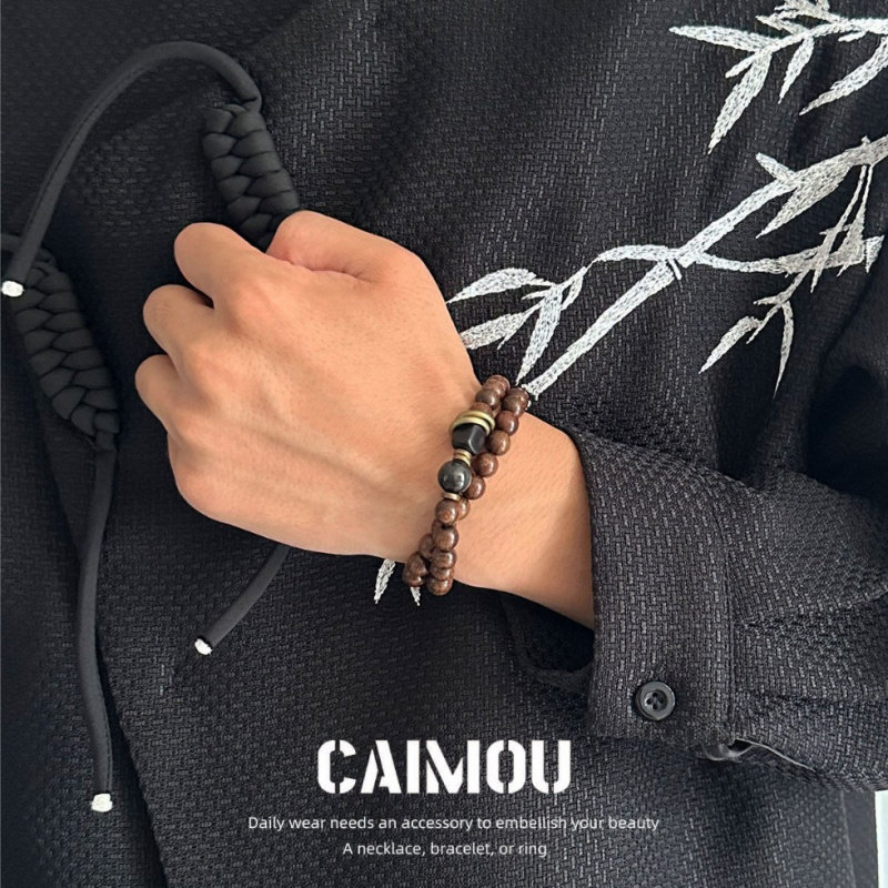 CAIMOU佛系民族风金丝檀木手链国